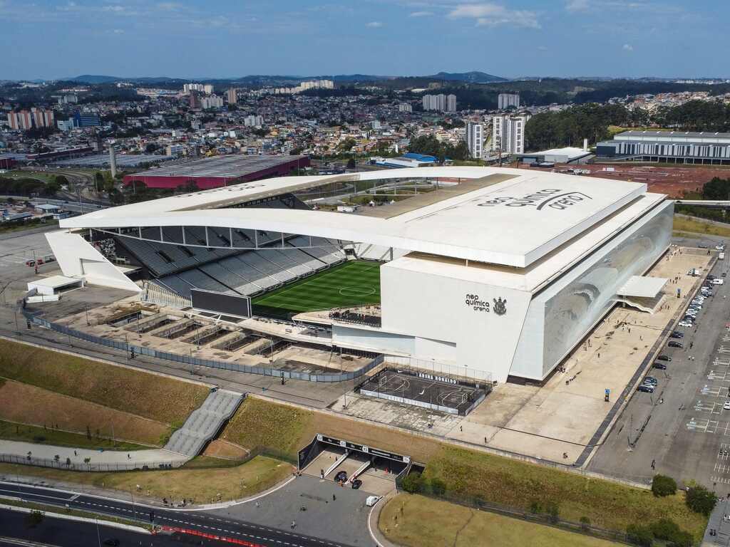 Visão aérea do estádio Neo Química Arena do Corinthians