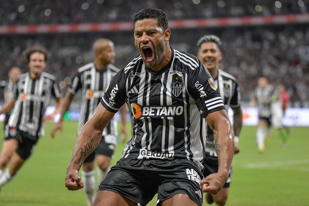 Jogador Hulk, do Atlético-MG, comemorando um gol