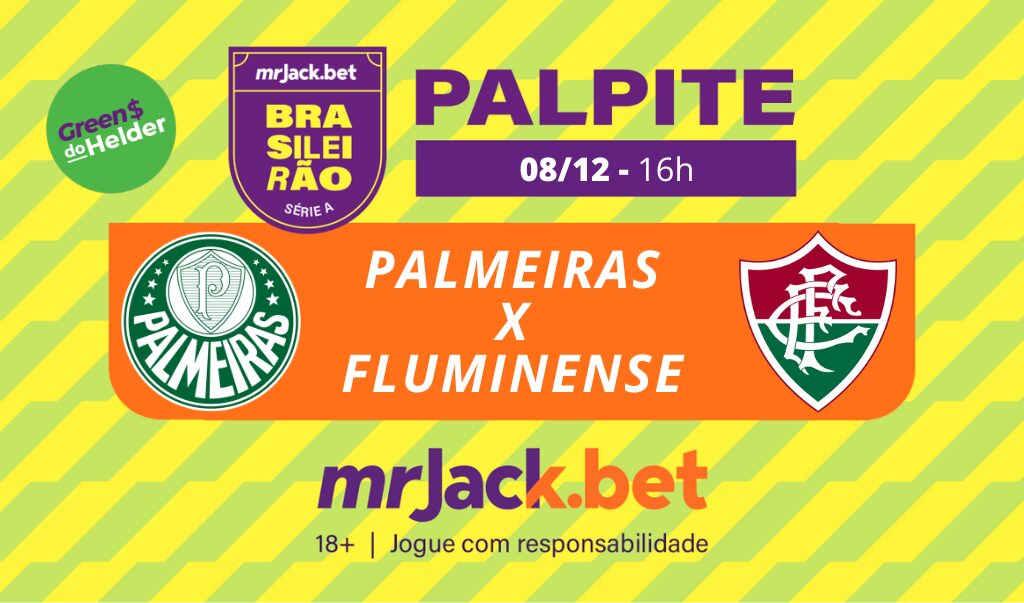 Representação gráfica com as imagens dos escudos de Palmeiras x Fluminense pelo brasileirão série a