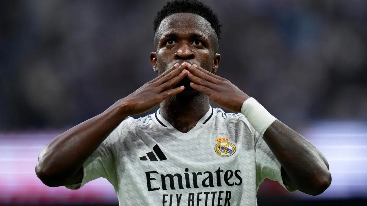 Vinicius Junior em campo pelo Real Madrid