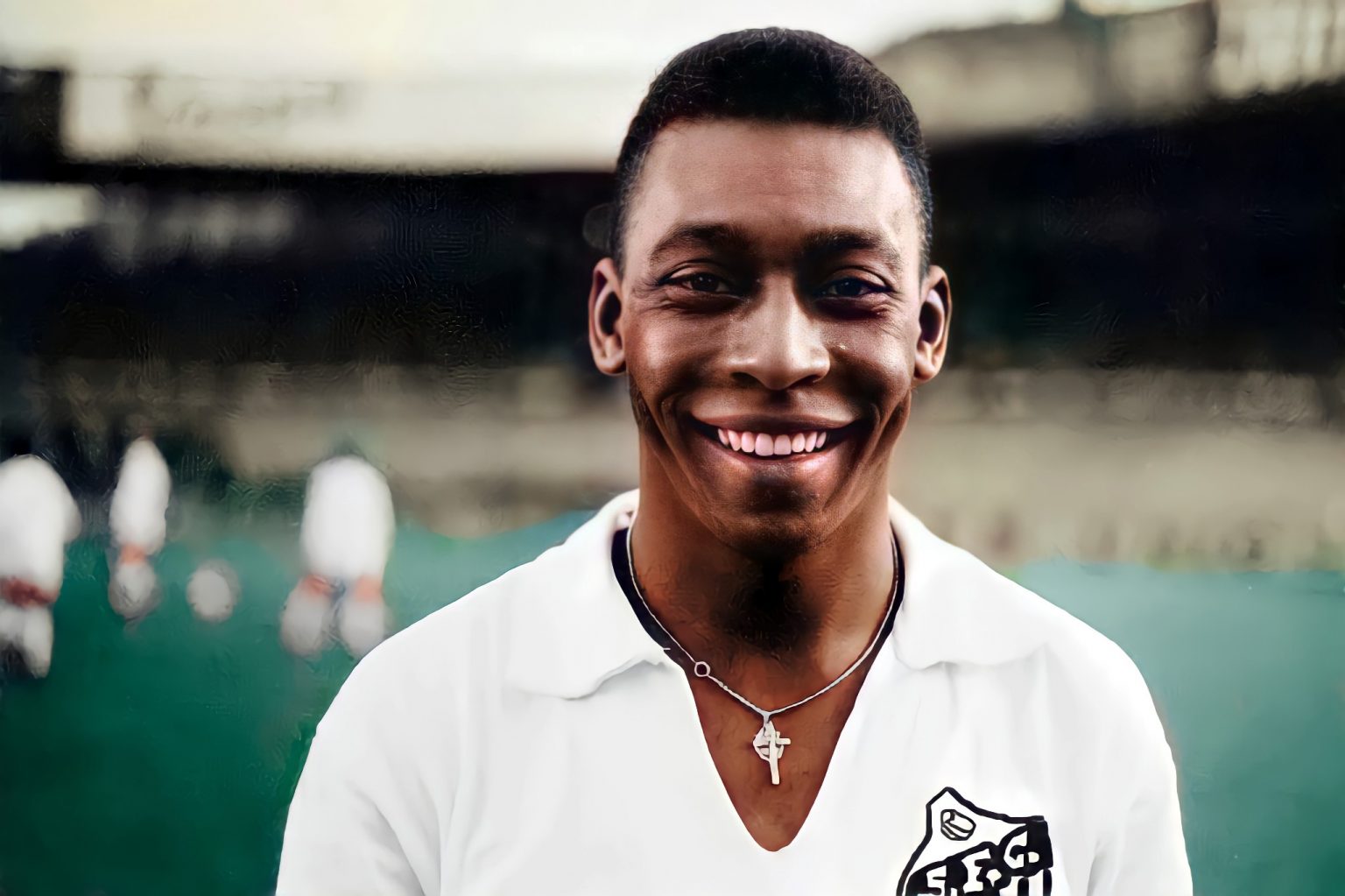 Pelé com a camisa do Santos e sorrindo - Foto: Divulgação Conmebol