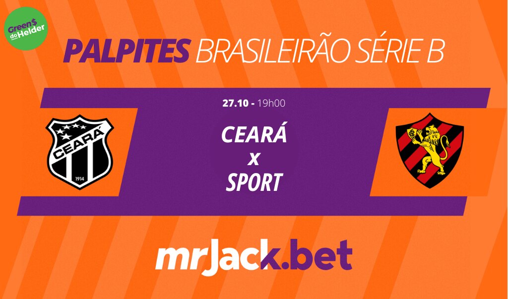 Representação gráfica com as imagens dos escudos de Ceará x Sport Recife para o jogo do Brasileirão Série B 2023