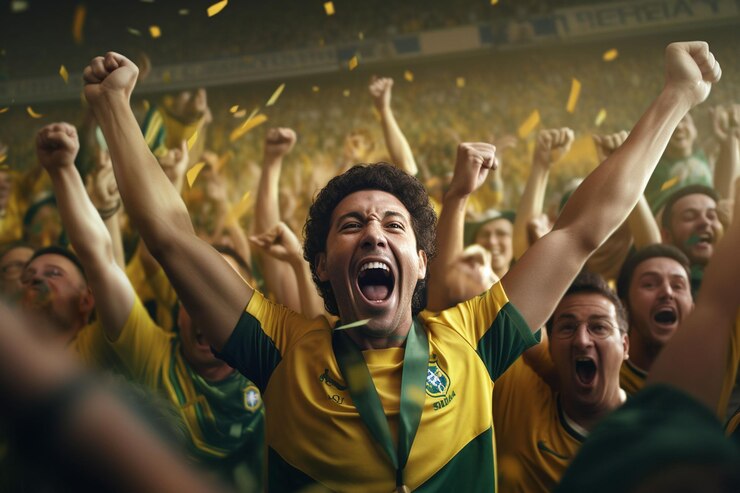 Comemoração da torcida em uma partida de futebol