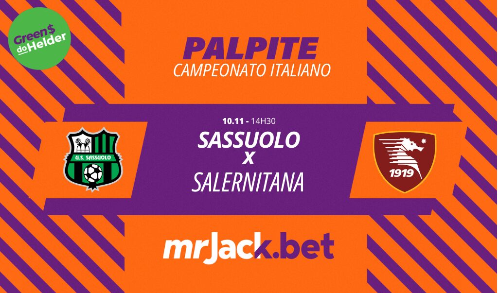 Representação gráfica com as imagens dos escudos de Sassuolo x Salernitana para o jogo do Campeonato Italiano