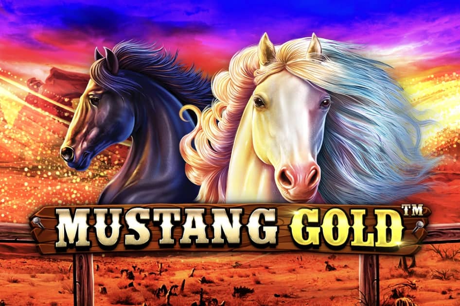 Tela principal do jogo Mustang Gold, com seus diferentes símbolos disponíveis.