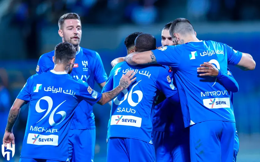 Jogadores do Al Hilal reunidos