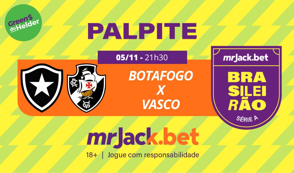 Representação gráfica com as imagens dos escudos de Botafogo x Vasco para o jogo do Brasileirão