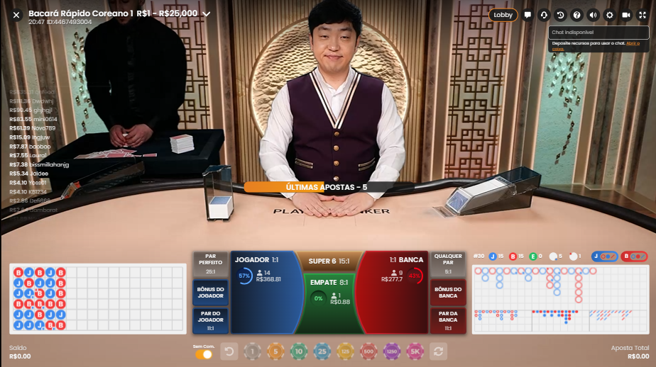 Imagem representando como joga o jogo Korean Speed Baccarat