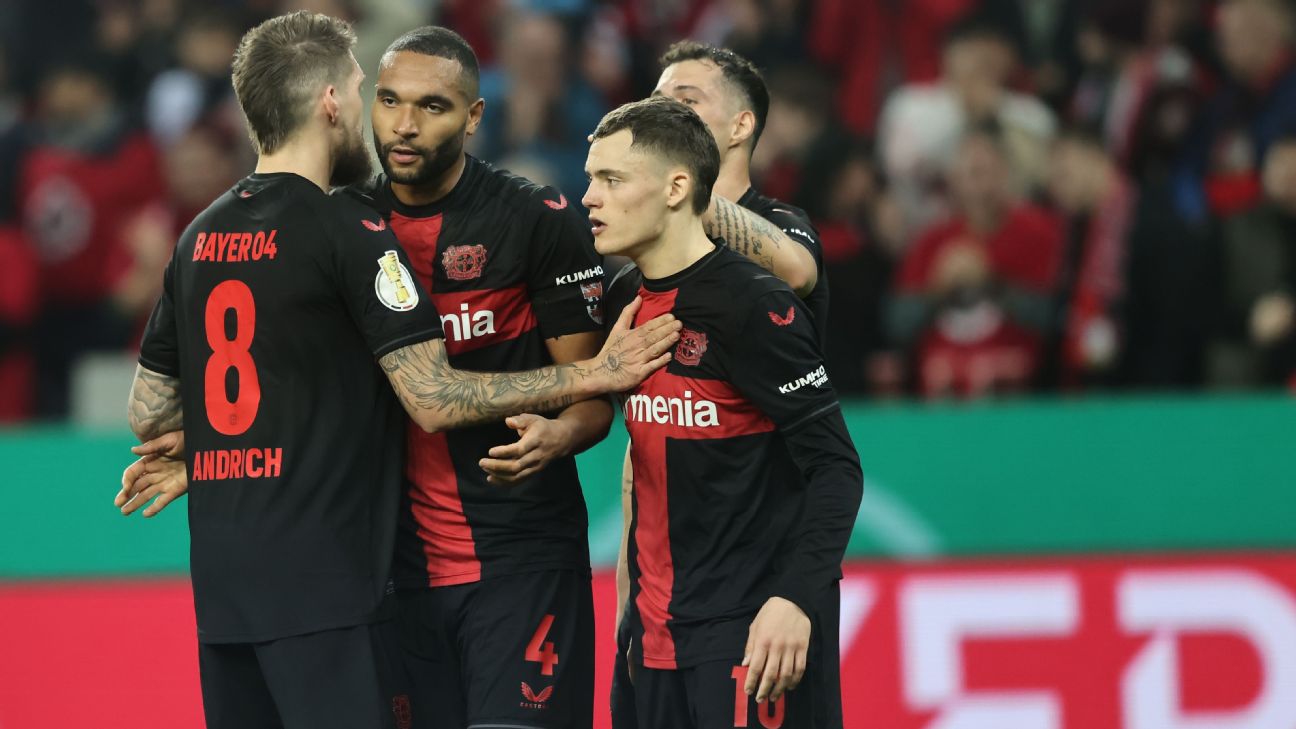 Com dois gols de Florian Wirtz, Bayer Leverkusen goleia Dusseldorf por 4 x 0 e garante vaga na final da Copa da Alemanha - Reprodução/Christof Koepsel/Getty Images