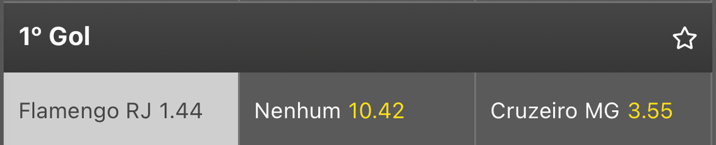 Imagem do aplicativo Mr. Jack com as odds do jogo entre Flamengo x Cruzeiro pelo Brasileirão.