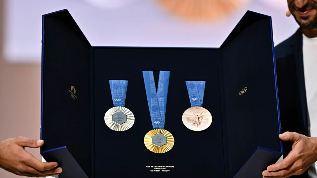 Imagem das medalhas das Olimpíadas de Paris 2024