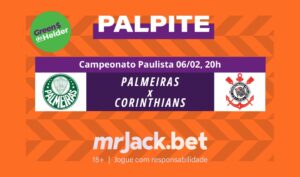 Representação gráfica com as imagens dos escudos de Palmeiras x Corinthians para o jogo do paulistão