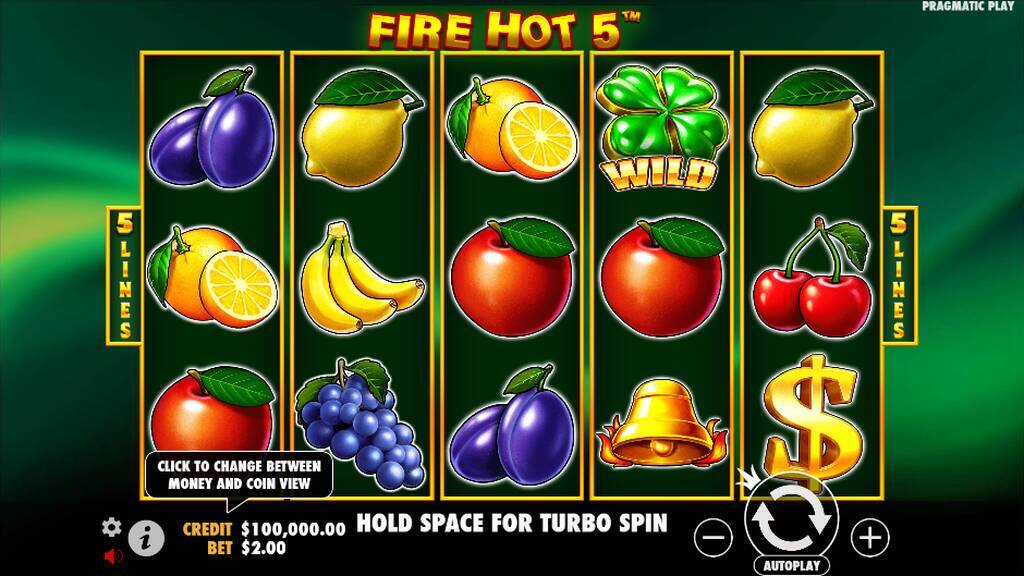 Imagem interna do jogo slot fire hot 5