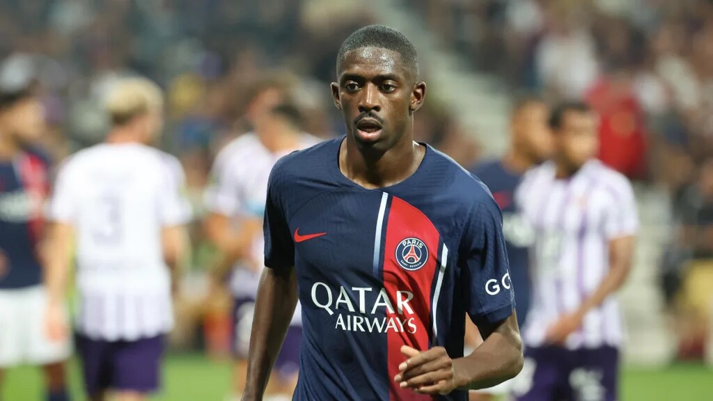 Imagem do jogador do PSG, que joga a Ligue 1, Dembele