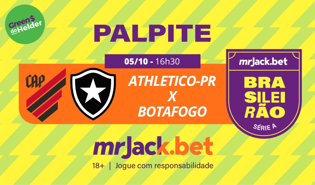 Representação gráfica com as imagens dos escudos de Athletico-PR x Botafogo para o jogo do Brasileirão.