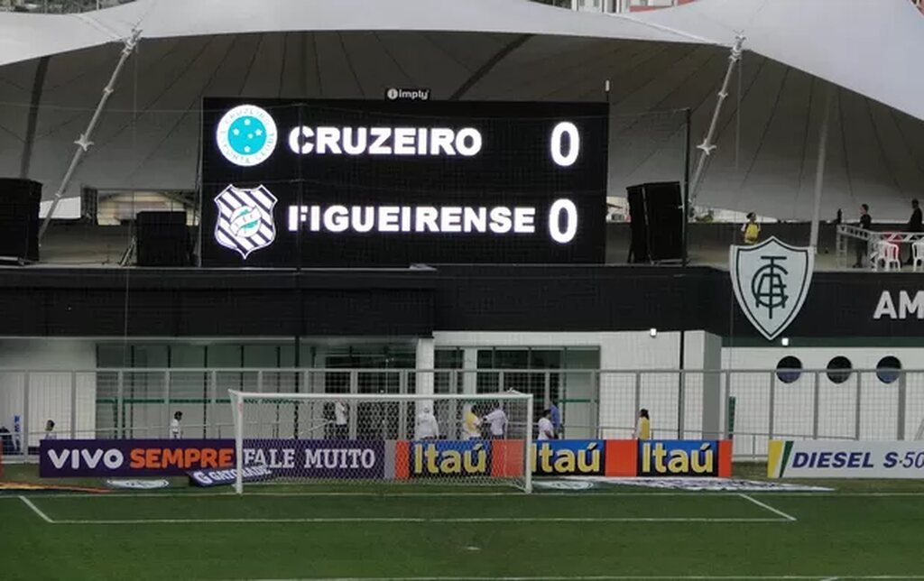 placar de um estadio de futebol representando gols exatos