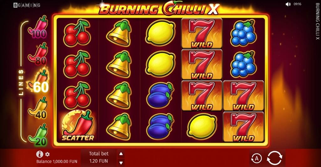 imagem interna do jogo slot burning chilli x