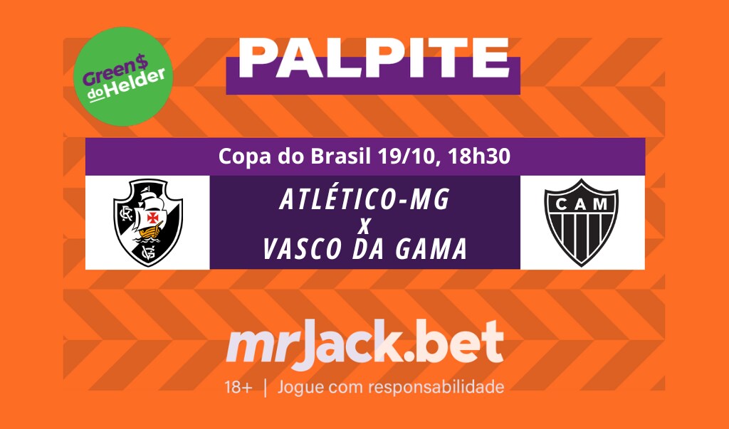 Representação gráfica com as imagens dos escudos de Vasco x Atlético-MG para o jogo da semifinal da copa do brasil