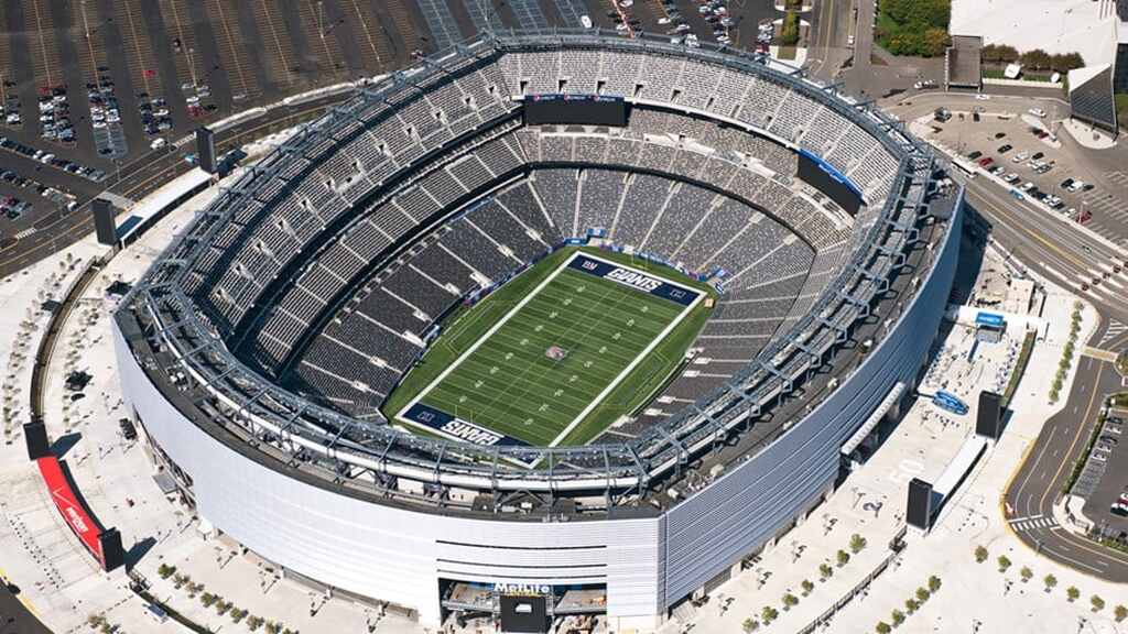 vista aerea do metlife stadium, um dos estadios do novo mundial de clubes