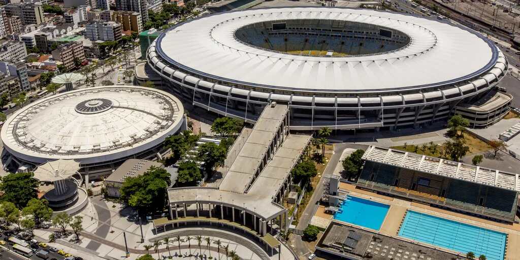 O maracanã visto de cima, um dos estádios candidatos a receber a copa do mundo feminina de 2027