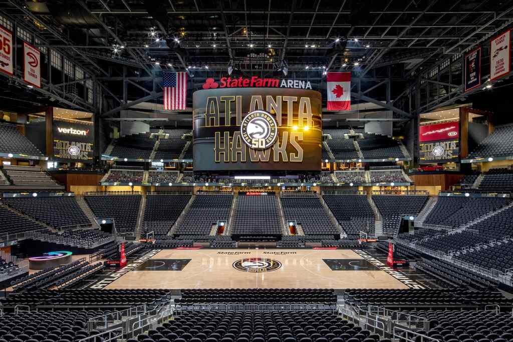 estádio do Atlanta Hawks historia prestes a receber uma partida do time