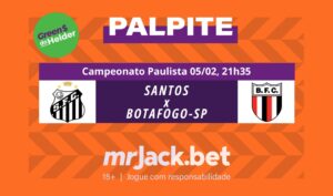 Representação gráfica com as imagens dos escudos de Santos x Botafogo-SP para o jogo do Paulistão